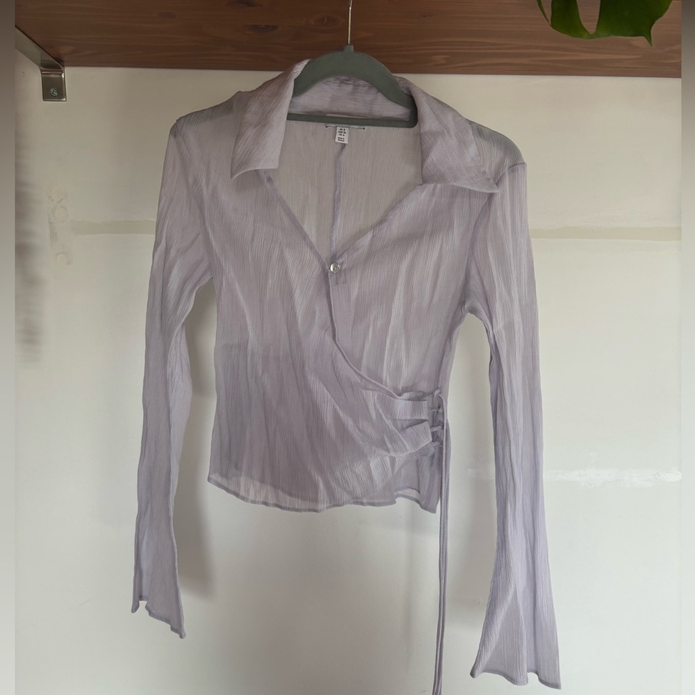 Topshop Light Purple Wrap Blouse